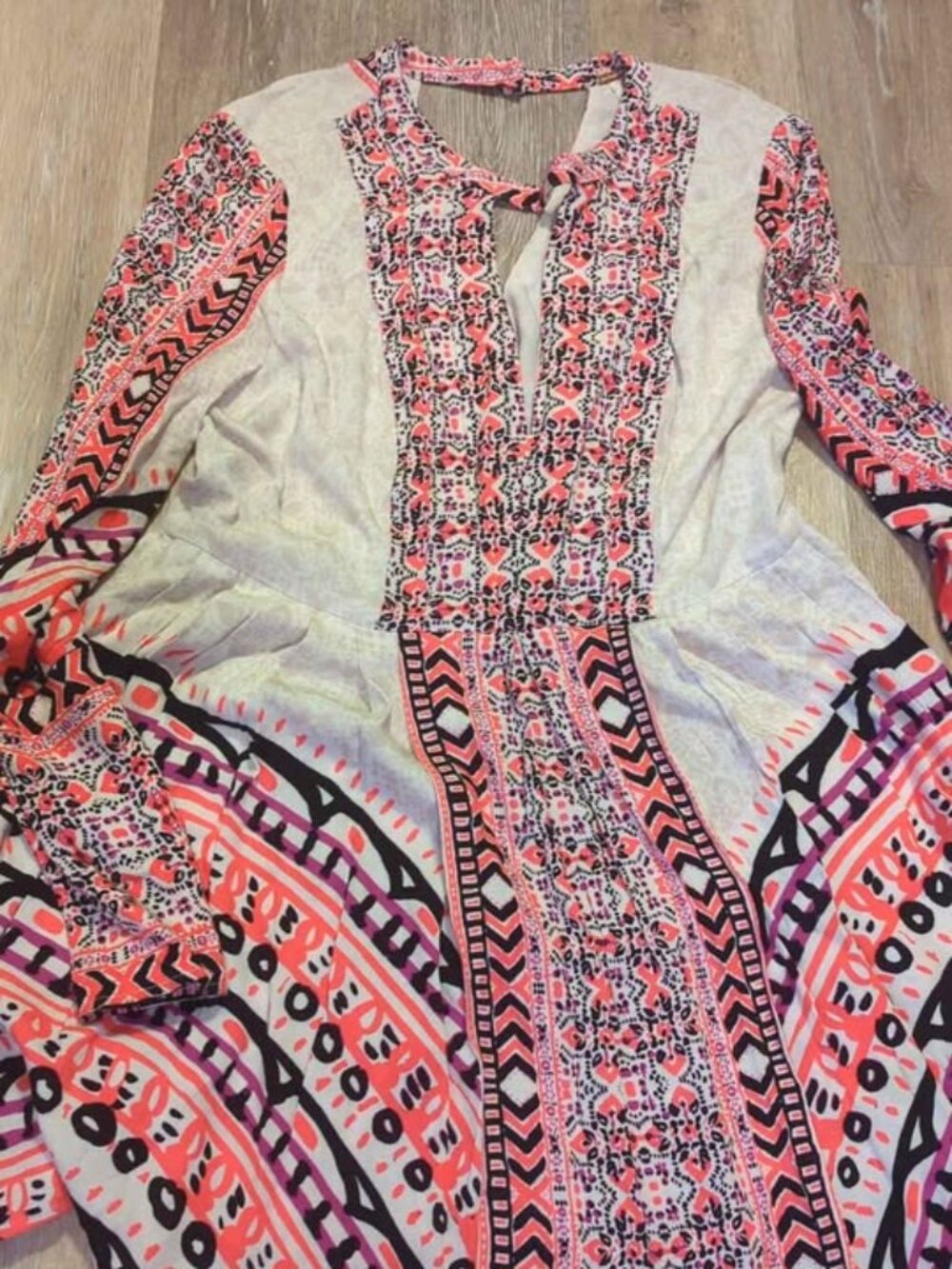 Tegan Boarder Printed Mini Dress Free People  brand:Free People size 10